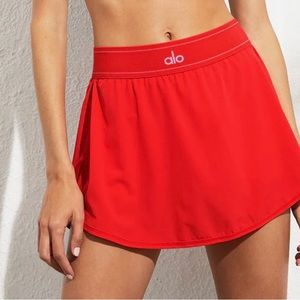 Alo Yoga Match Point Tennis skort in Red Hot Summer